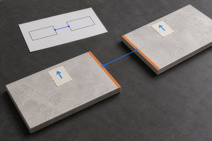 A 43° tile edge: what to confirm before bevelling