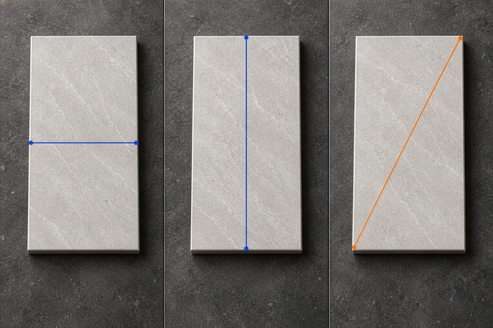 A 60×120 tile: the format does not tell you the required cutting length